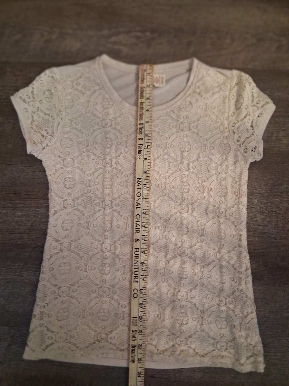 Maurices/Faded Glory Lace Short-Sleeve Tees - White & Light Gray - Picture 8 of 8